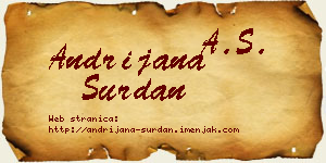 Andrijana Surdan vizit kartica